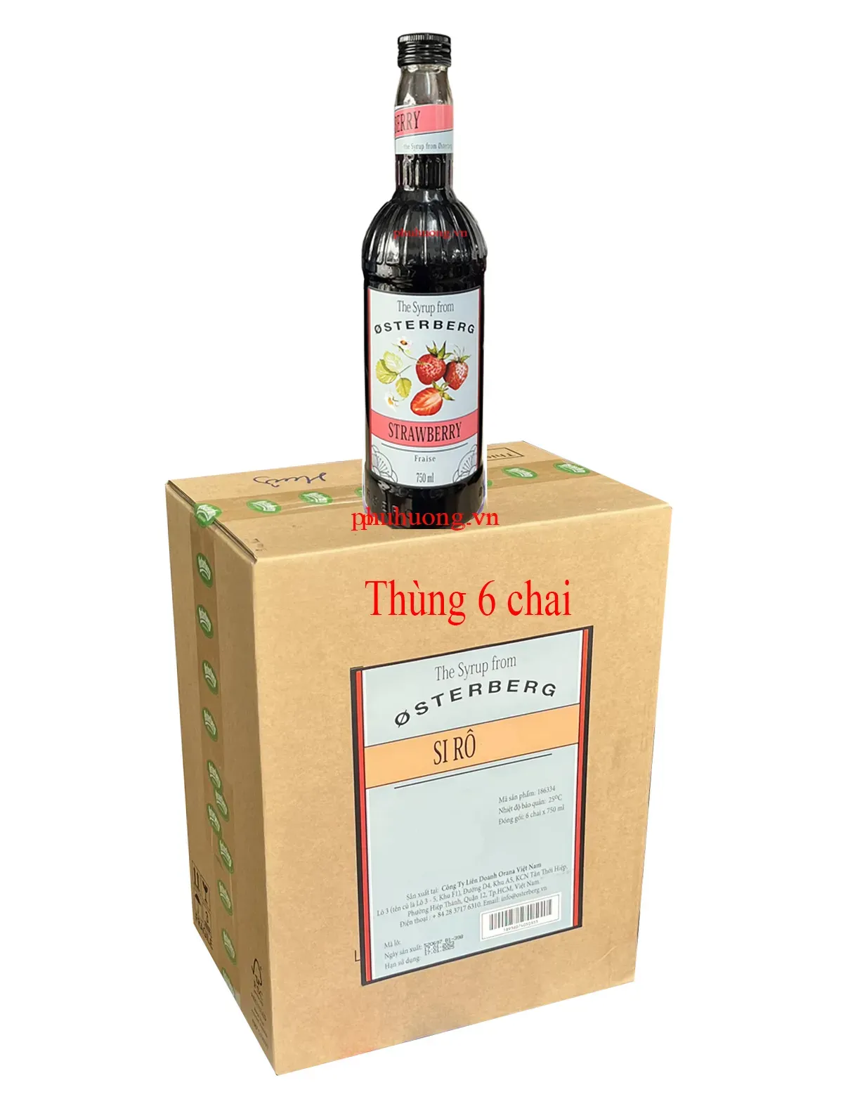 Siro Osterberg dâu 750ml - Thùng 6 chai