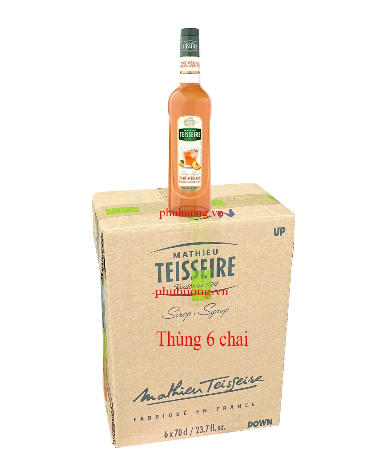 Syrup Teisseire đào 700ml - thùng 6 chai
