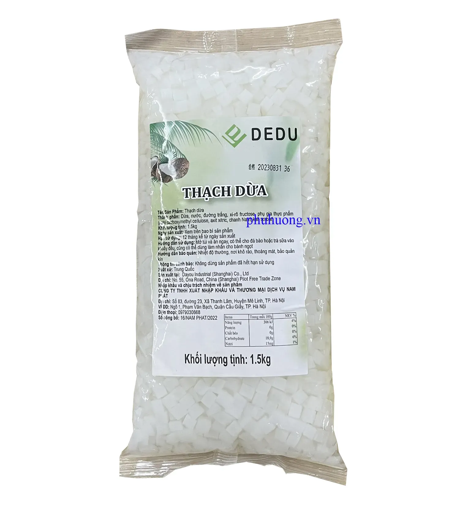 Thạch dừa non Đài Loan DEDU - 1,5kg