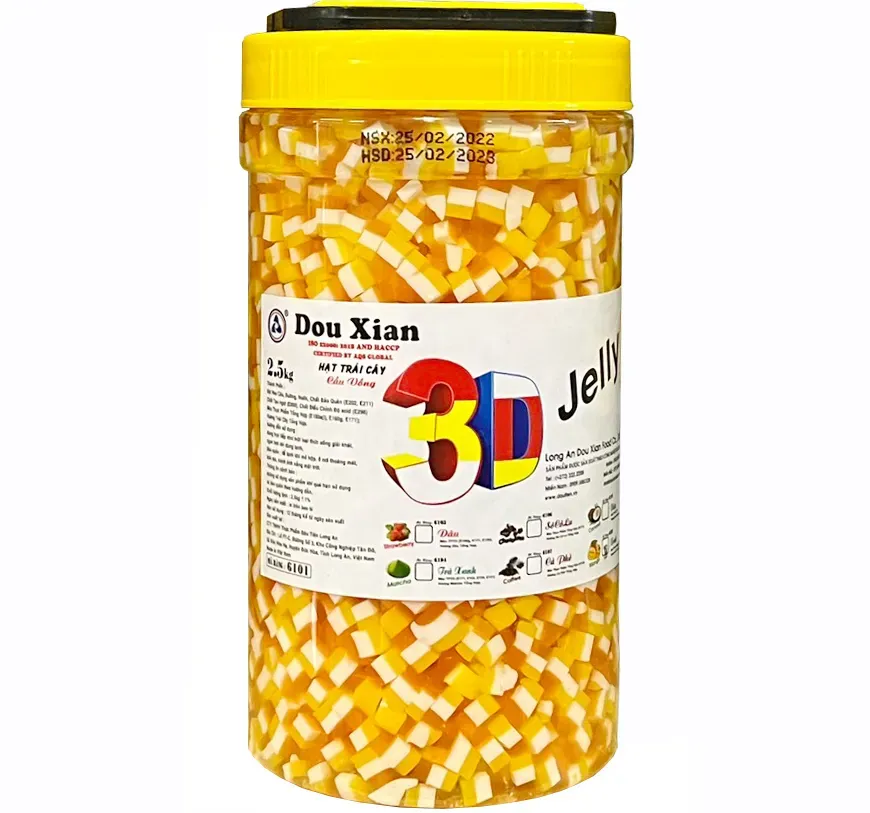 Thạch 3D hạt trái cây 3 màu 2,5kg (Dou Xian)