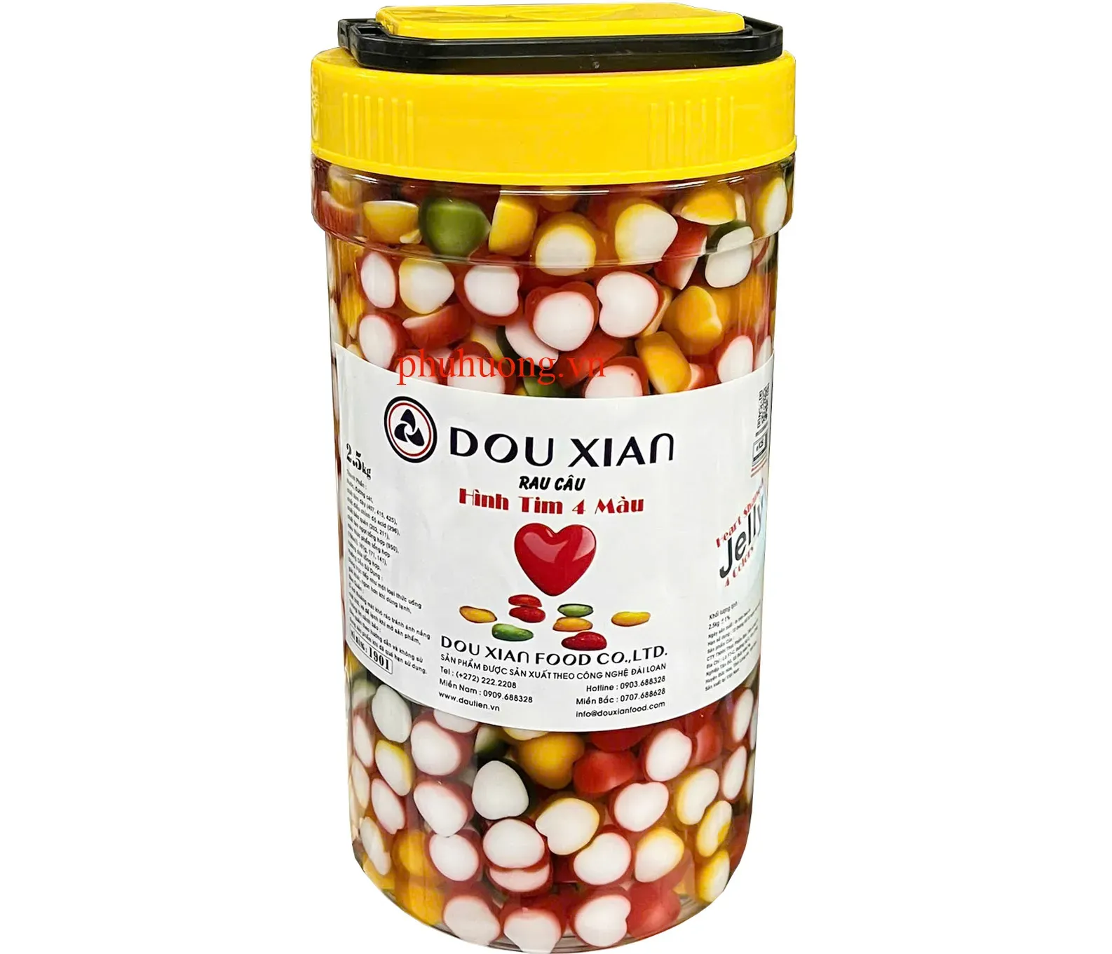 Hạt rau câu tim 4 màu Douxian (2,5kg)
