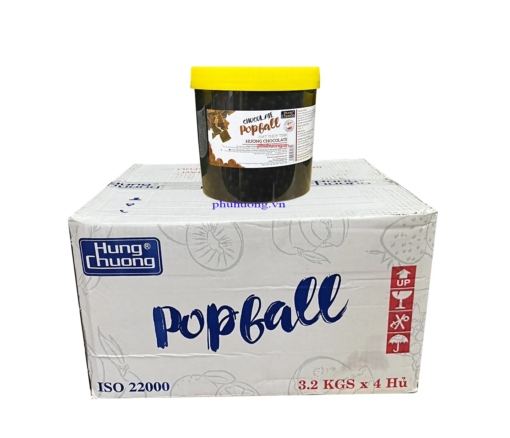 Hạt thủy tinh Hùng Chương hương socola 3,2kg - Thùng 4 Hũ