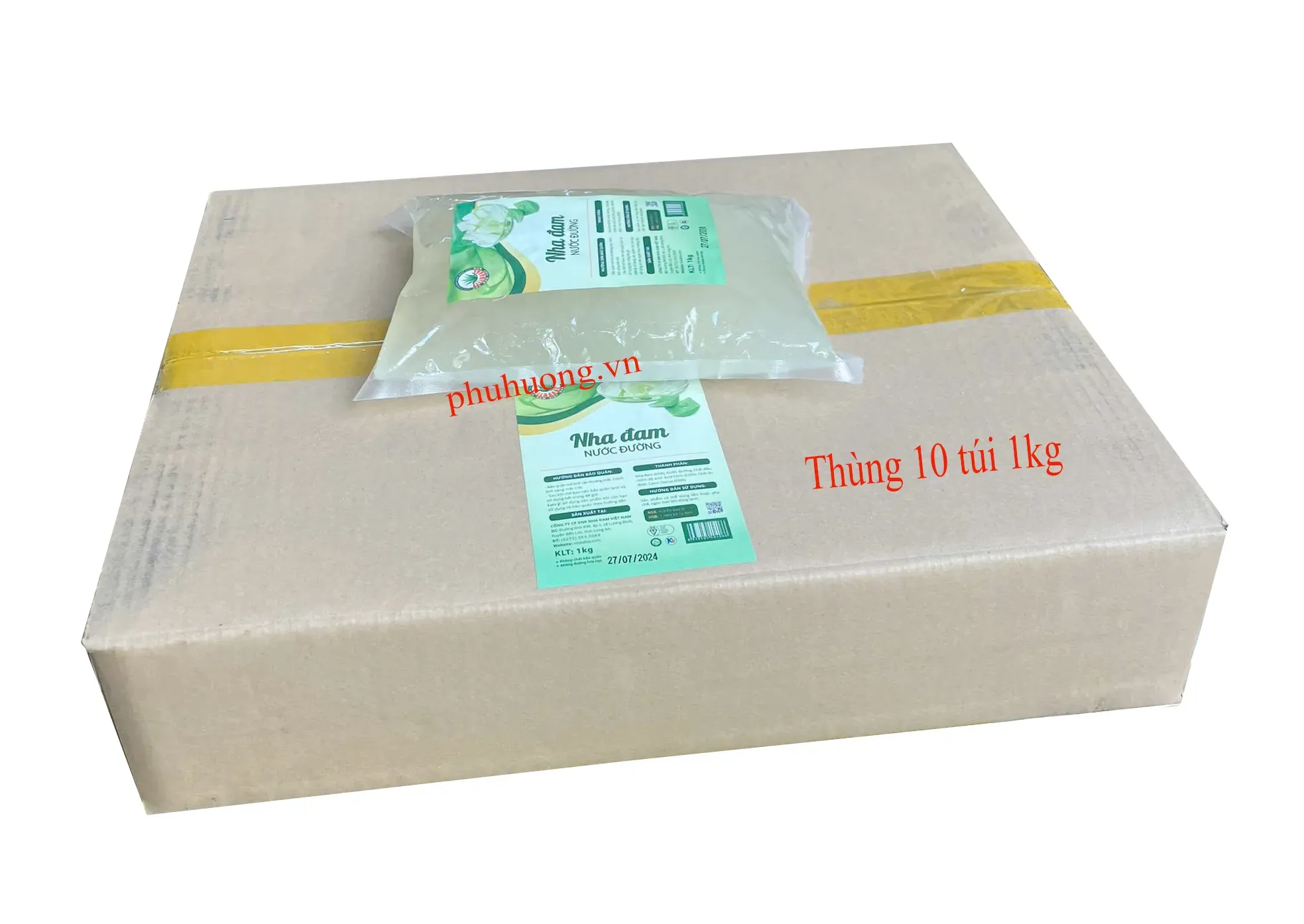 Thạch nha đam nguyên vị Việt Nam - Thùng 10 túi 1kg