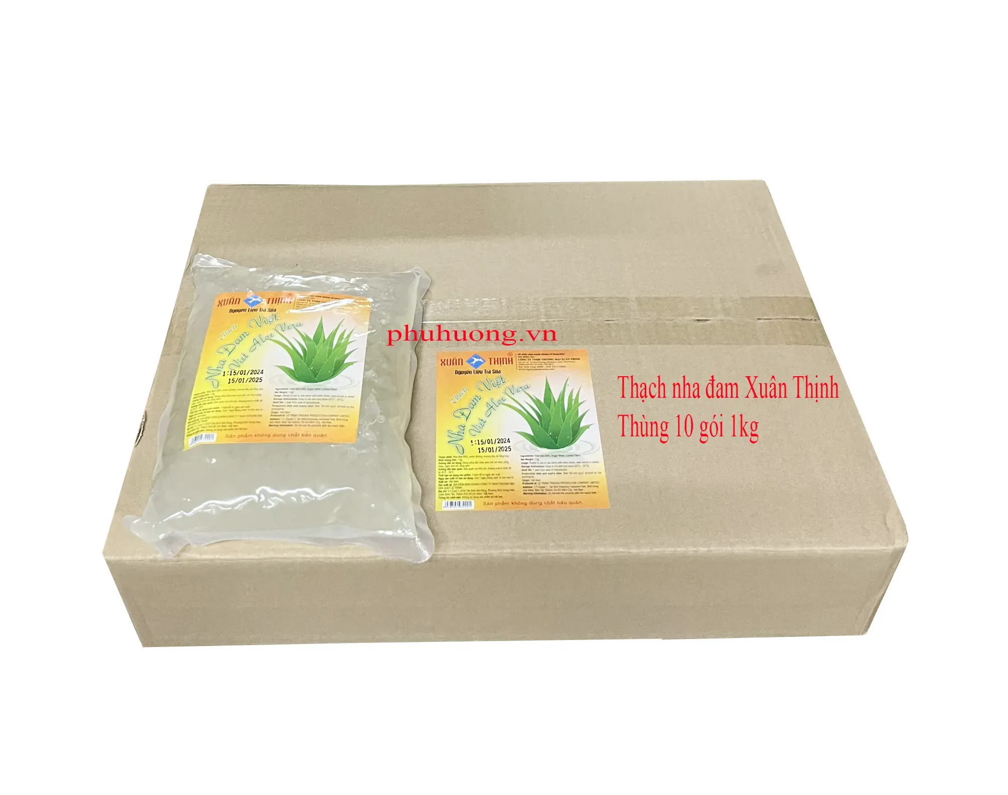 Thạch nha đam Xuân Thịnh 1kg - Thùng 10 túi