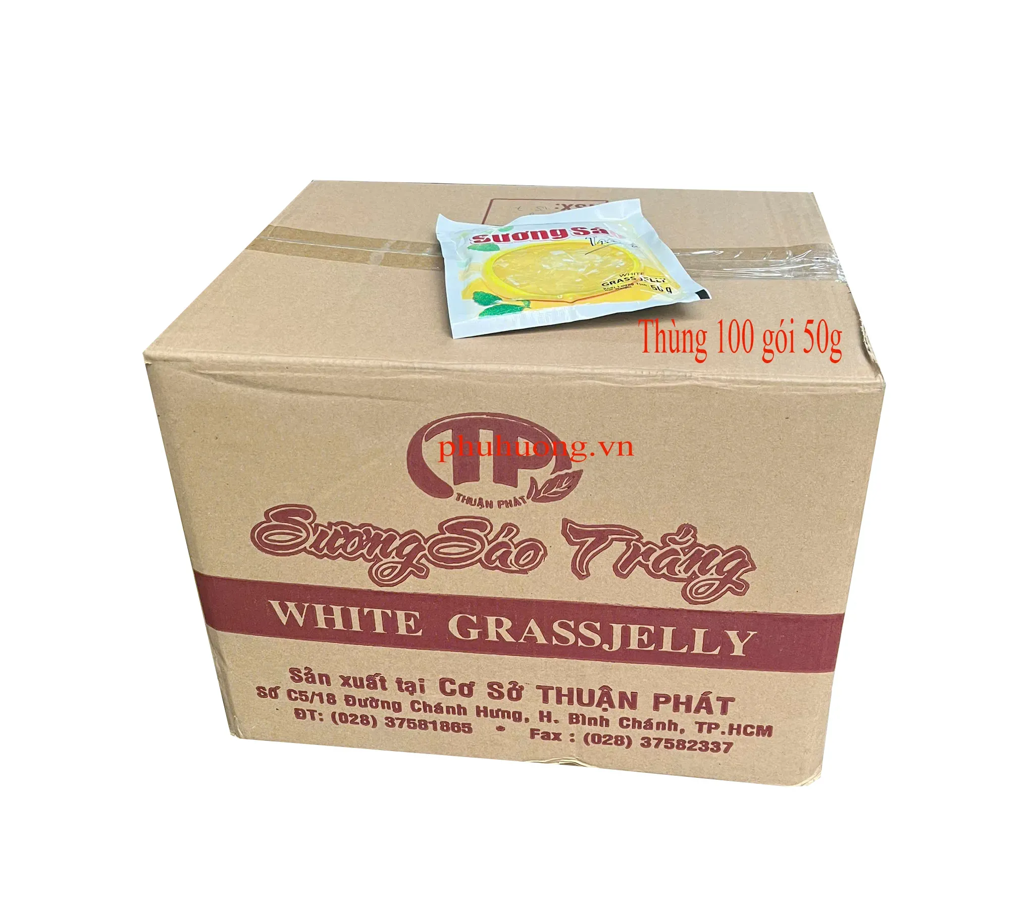 Thạch sương sáo trắng Thuật Phát - Thùng 100 gói