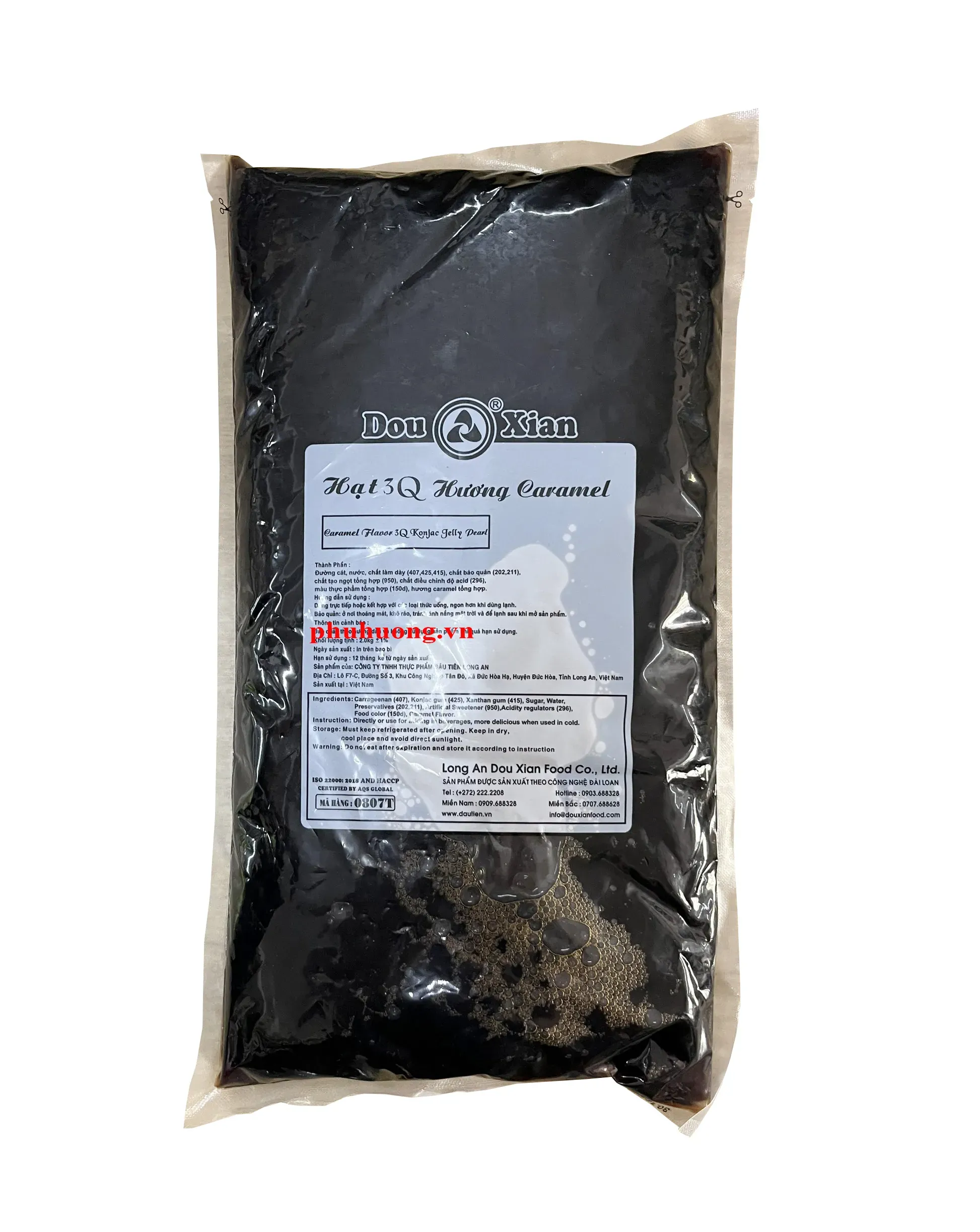 Thạch 3q Dou Xian  ĐEN hương CARAMEL 2kg