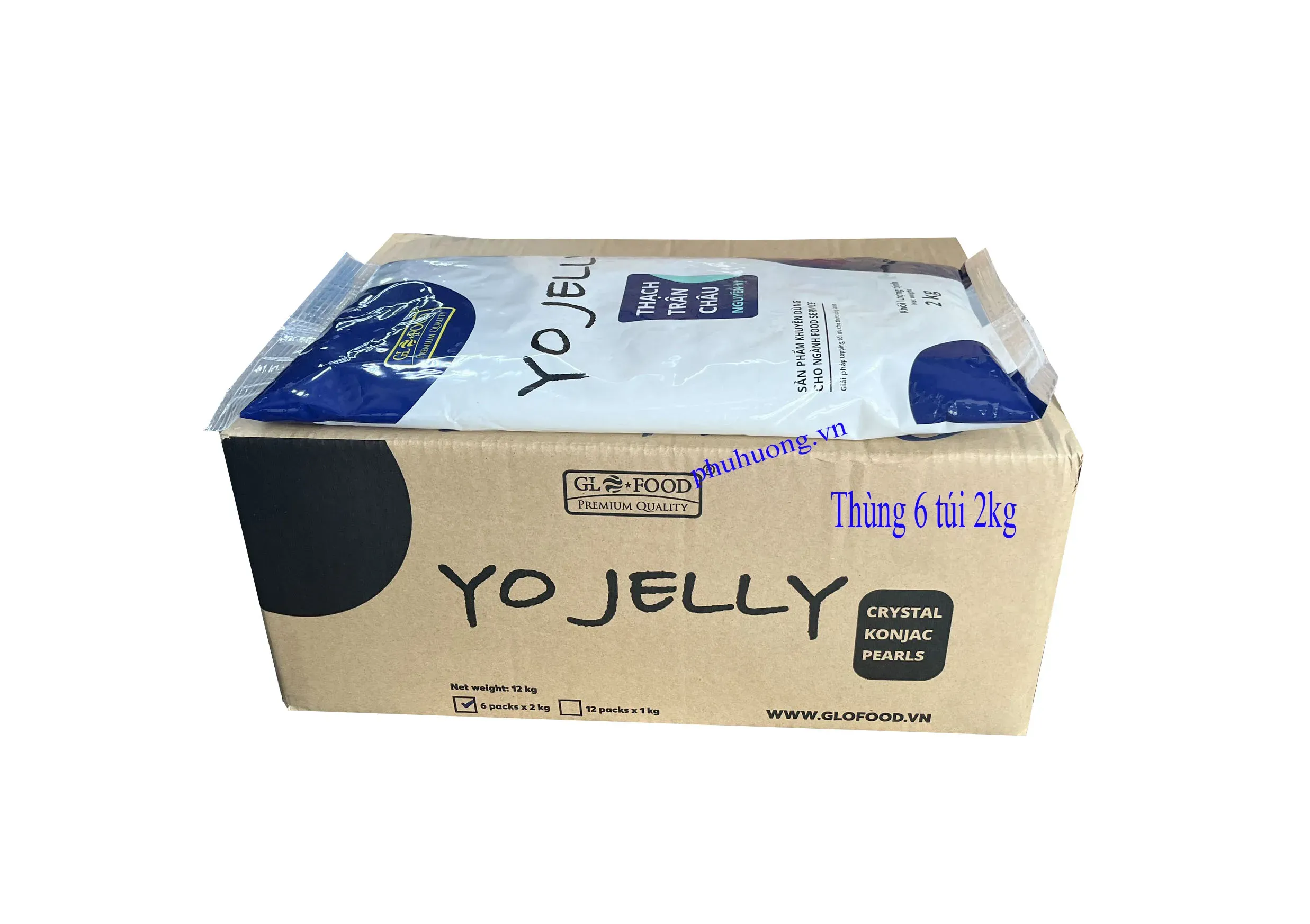 Thạch trân châu 3q Yo Jelly 2kg trắng - Thùng 6 gói