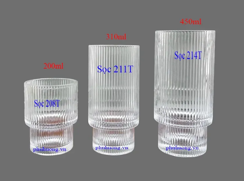Ly thủy tinh sọc  208T - 200ml*36