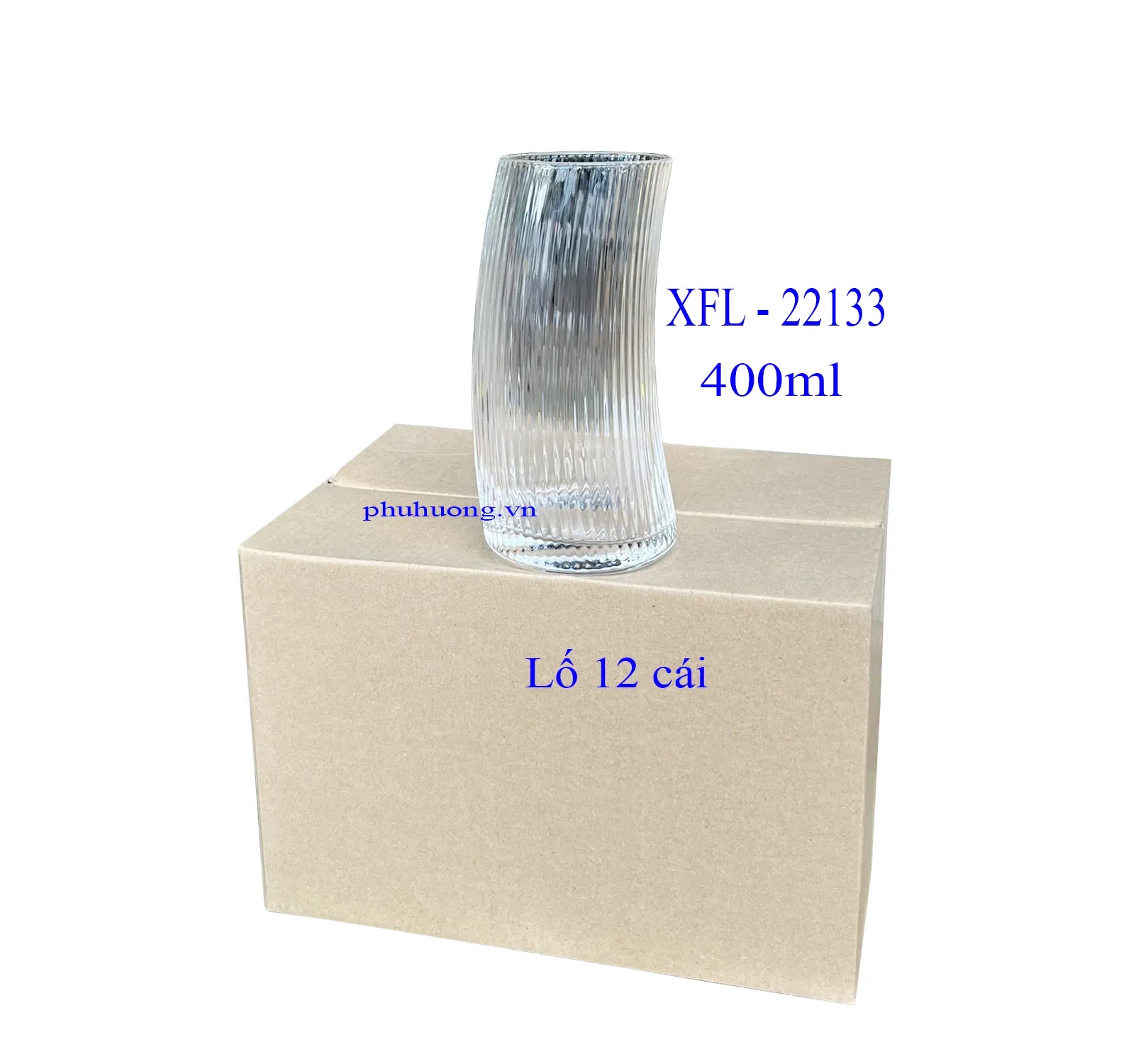Ly thủy tinh cong XFL - 22133 - Lố 12 cái/400ml