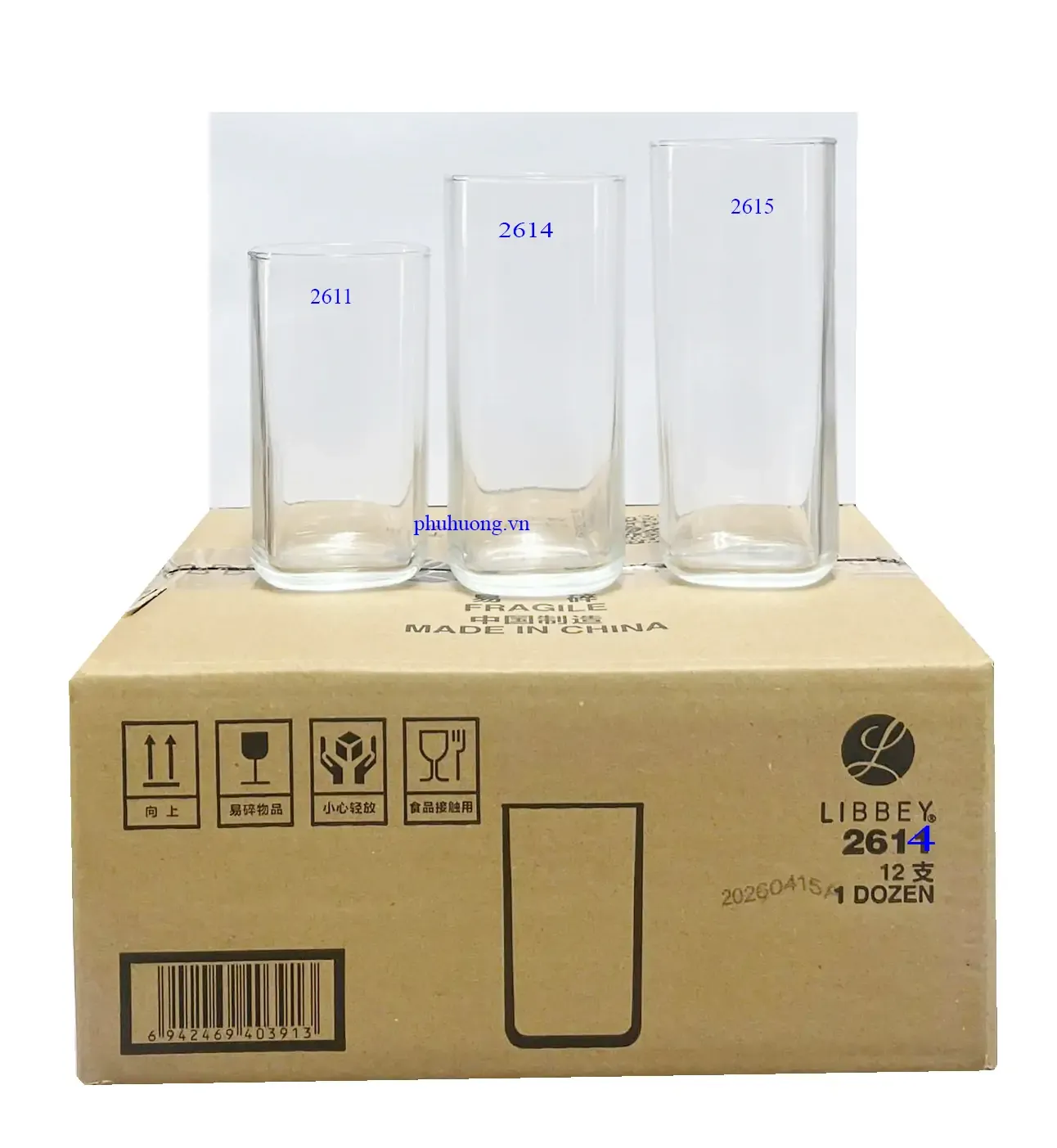 Ly thủy tinh hiệu Libbey 2614 - 380ml - Lố 12 cái