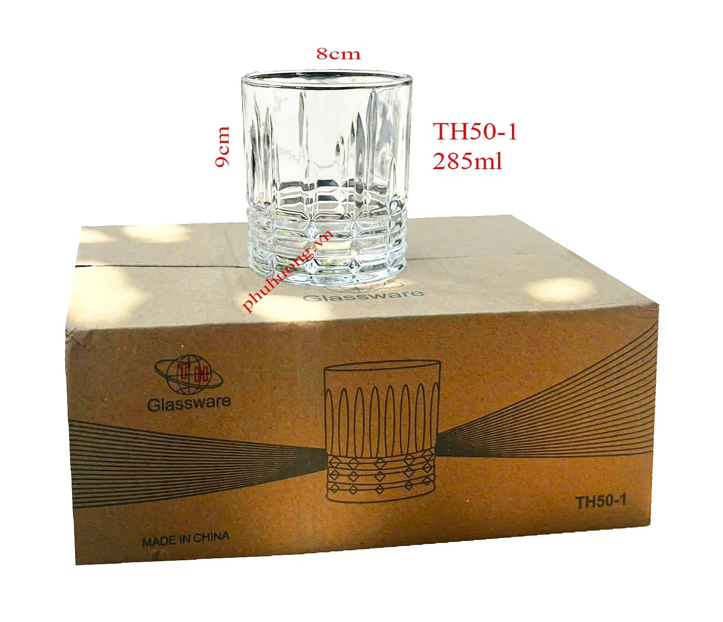 Ly thủy tinh không quai 285ML (TH50-1 - 6 lố/t)