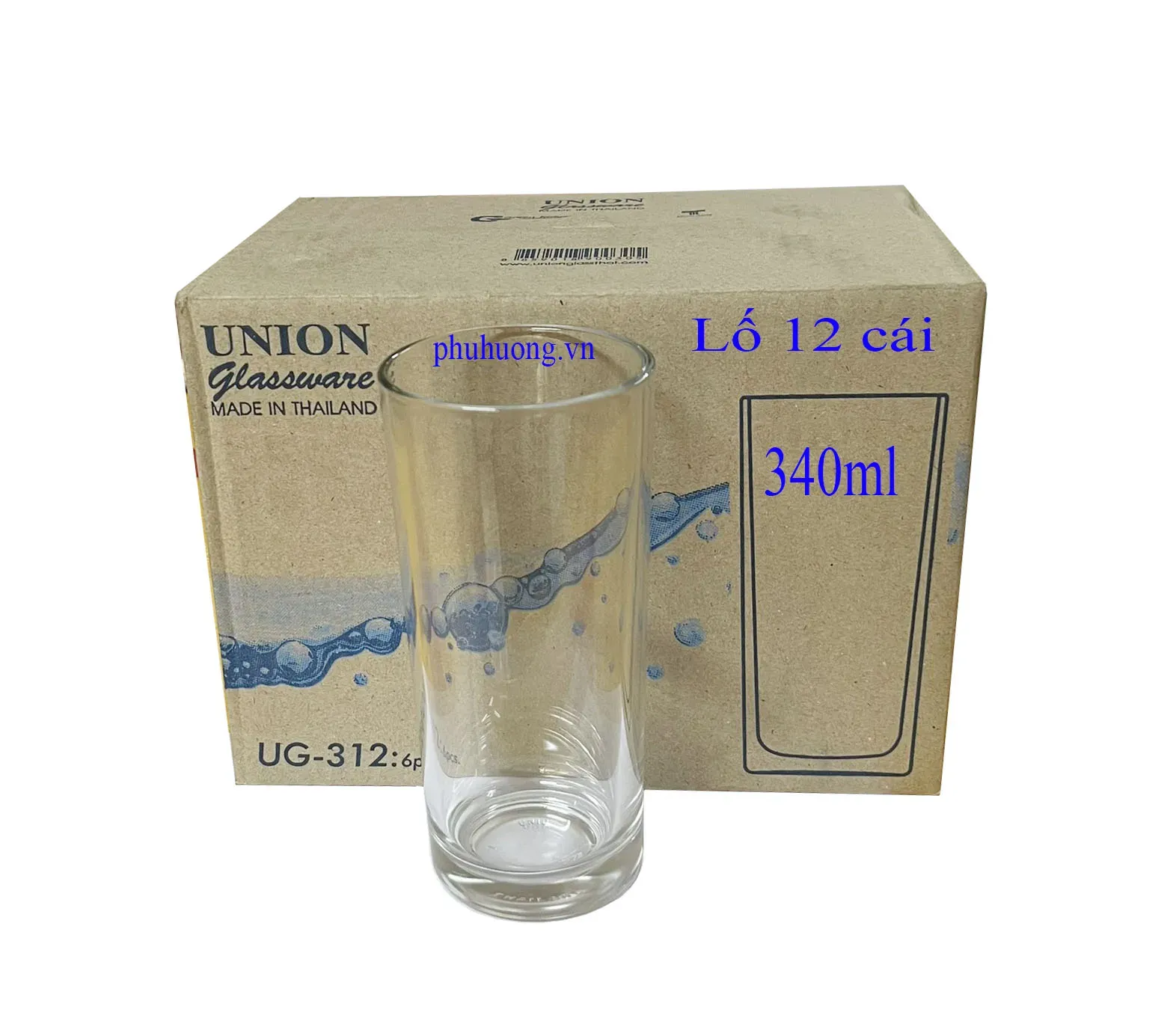 Ly thủy tinh UG312 - lố 12 cái - 340ml