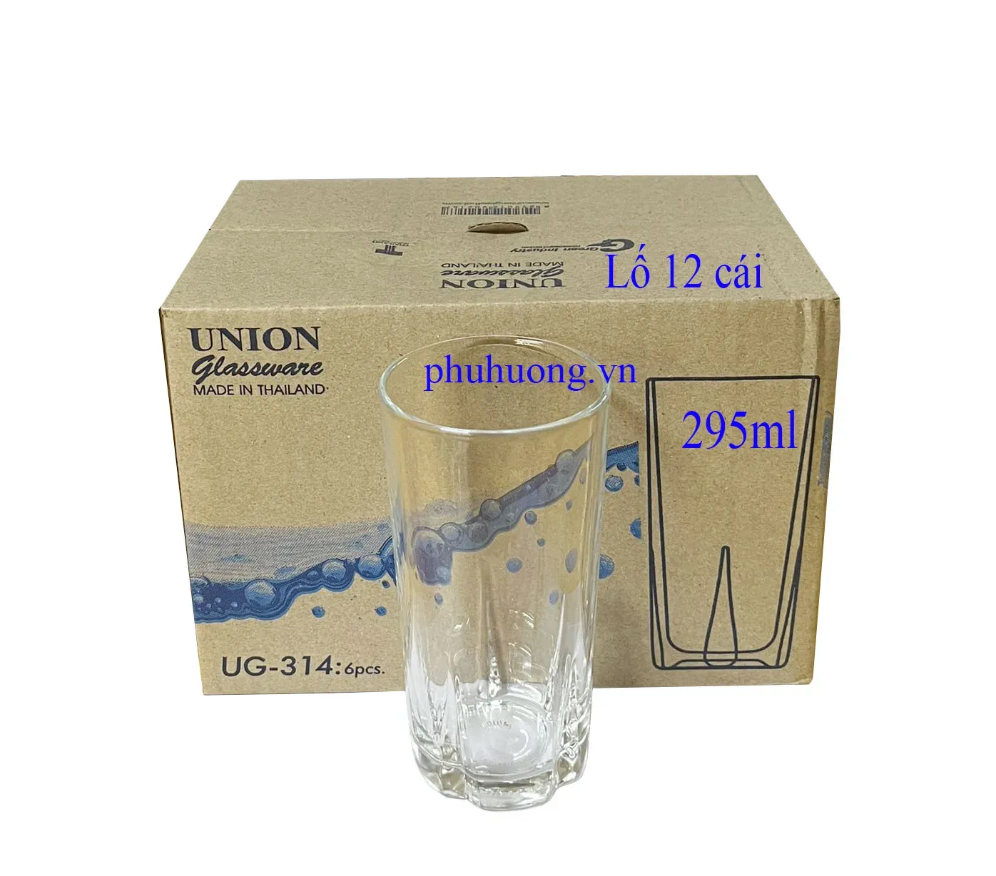 Ly thủy tinh UG314 - Lố 12 cái - 295ml