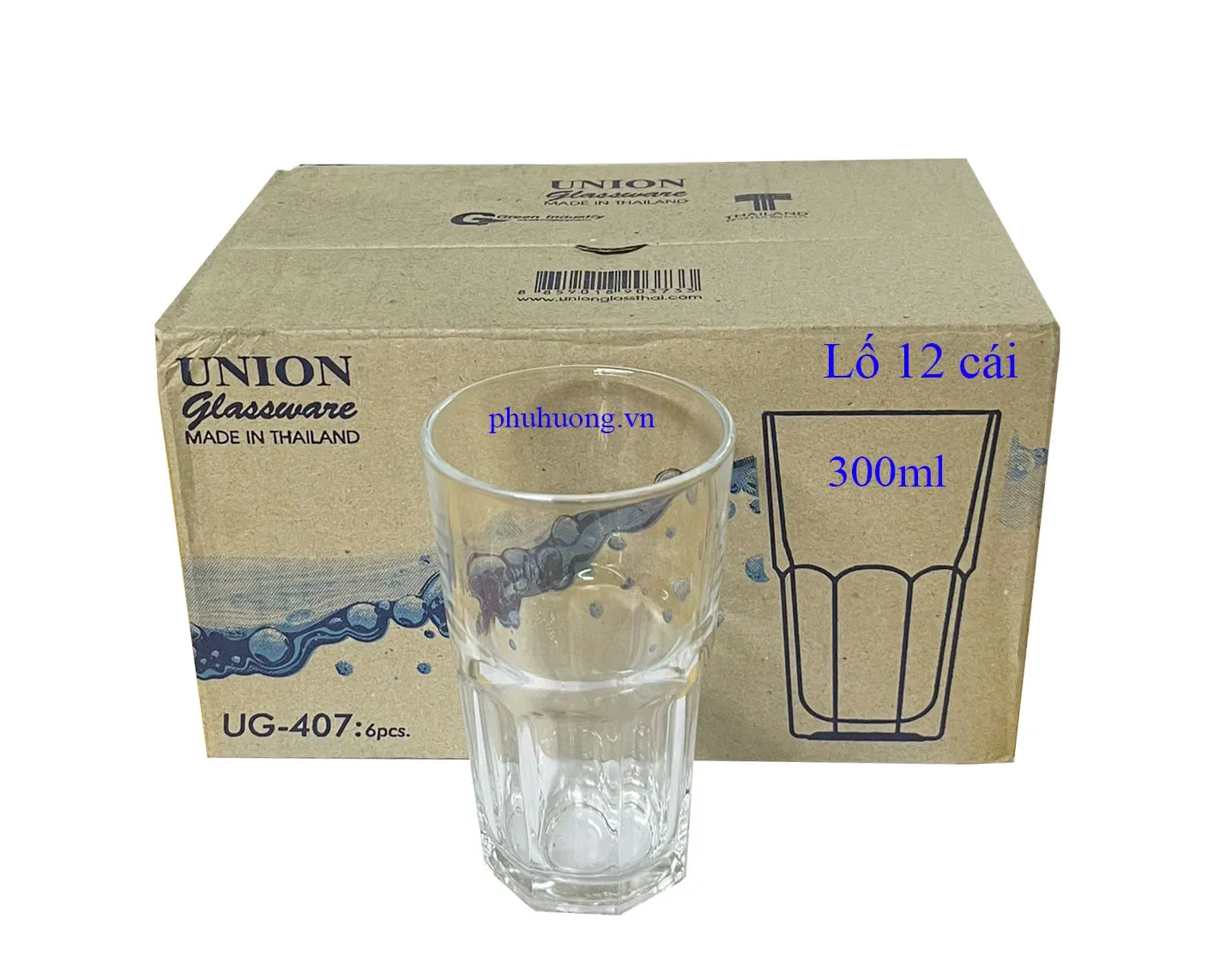 Ly thủy tinh UG407 - Lố 12 cái - 300ml
