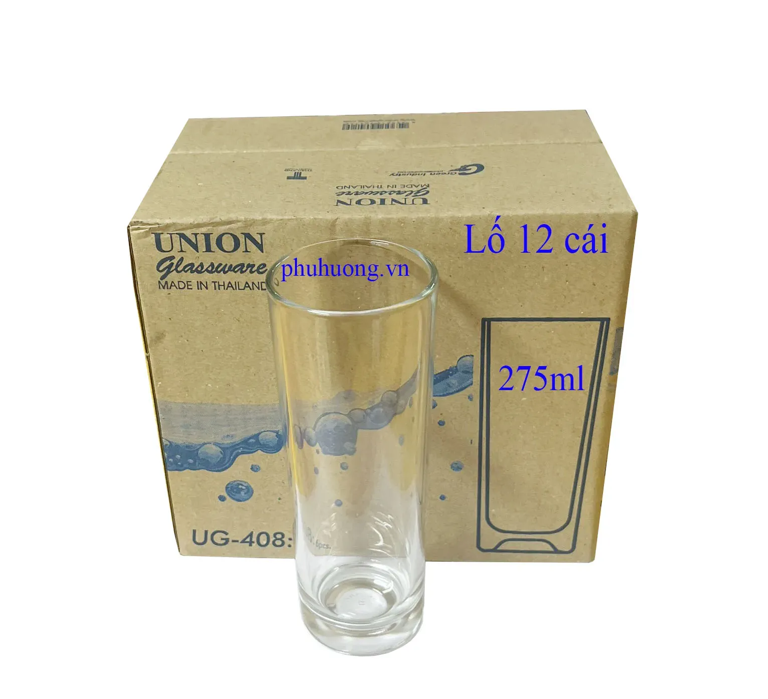 Ly ống cao UG408 Thái Lan - lố 12 cái - 275ml