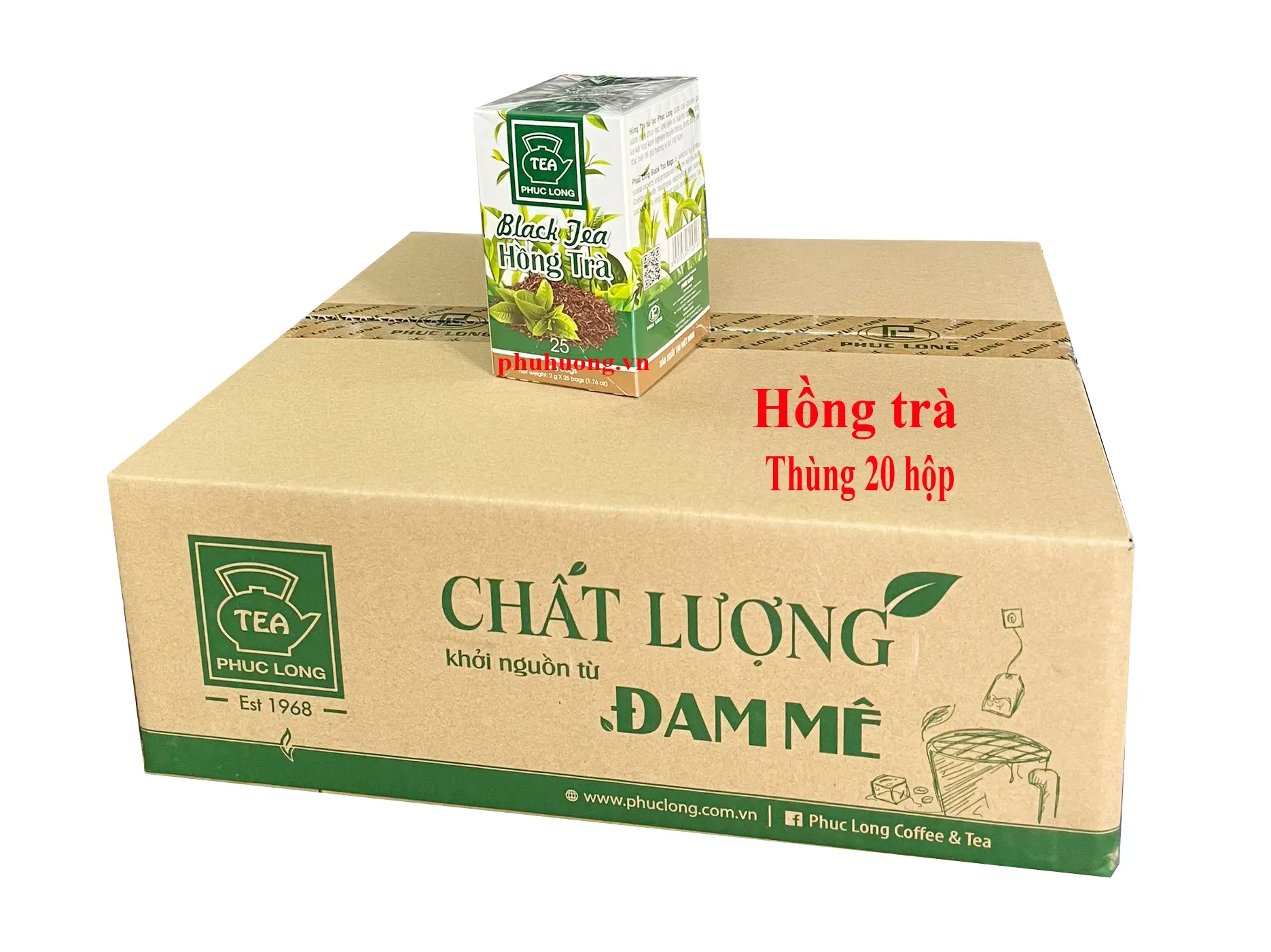 Trà hồng trà túi lọc Phúc Long - Thùng 20 hộp