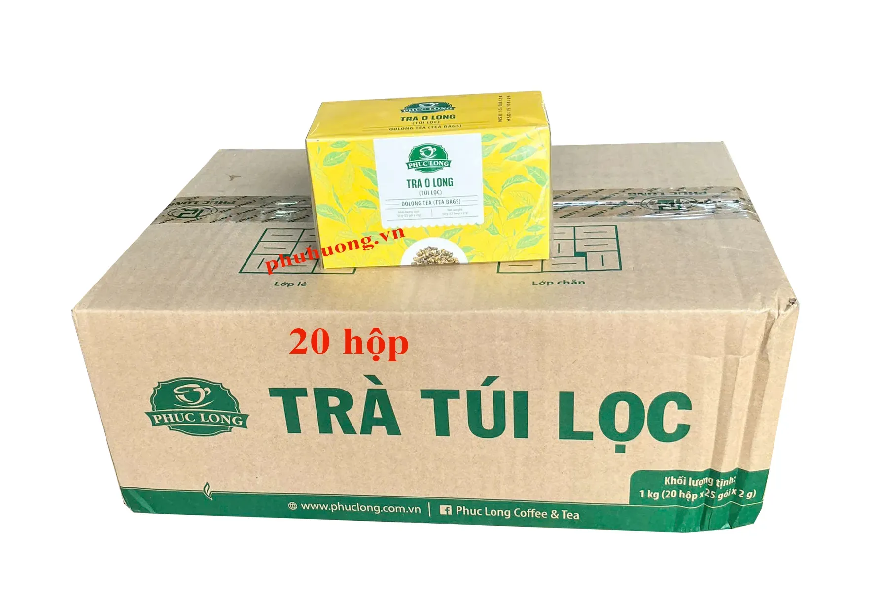 Trà ô long túi lọc Phúc Long - Thùng 20 hộp
