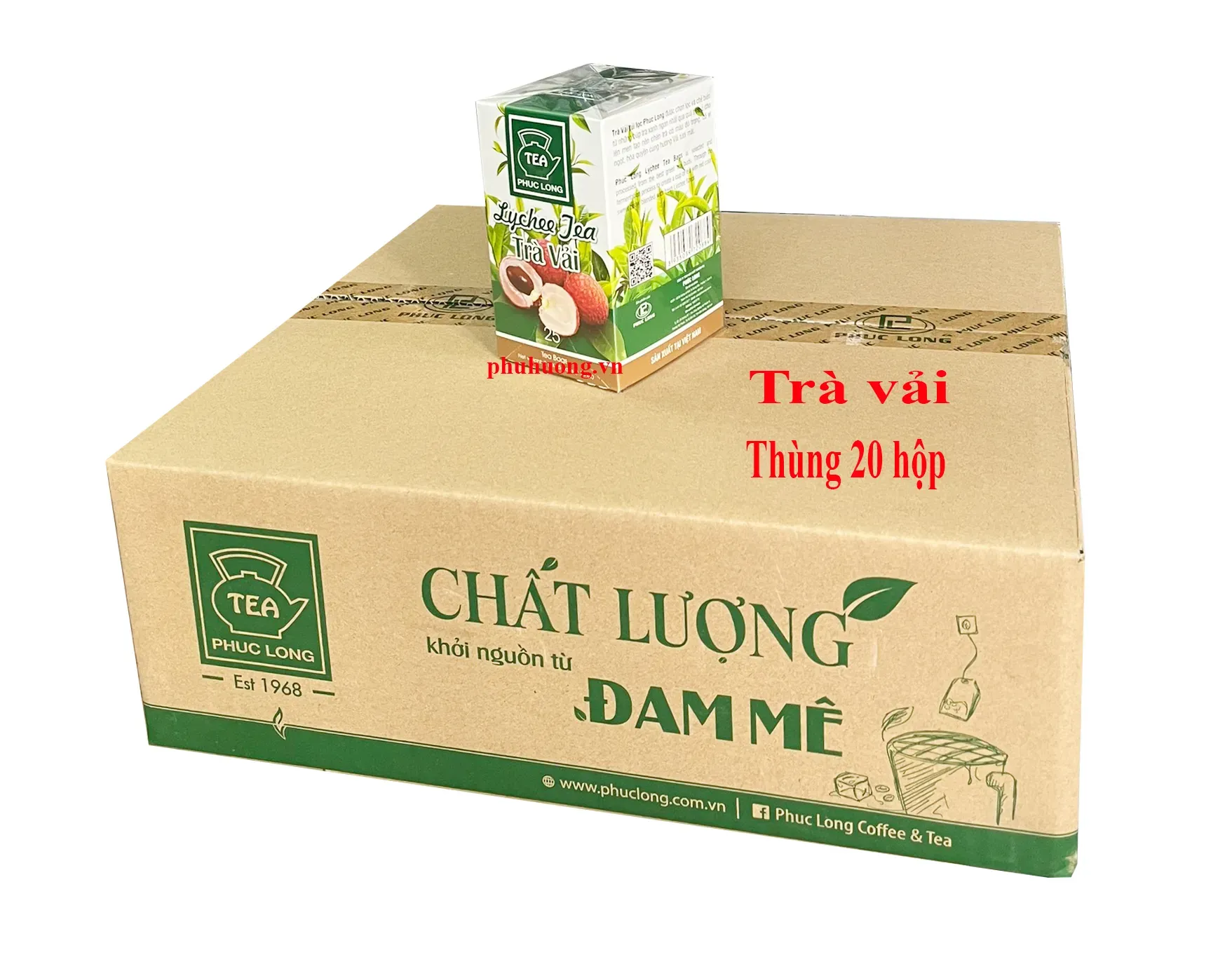 Trà vải túi lọc Phúc Long - Thùng 20 hộp