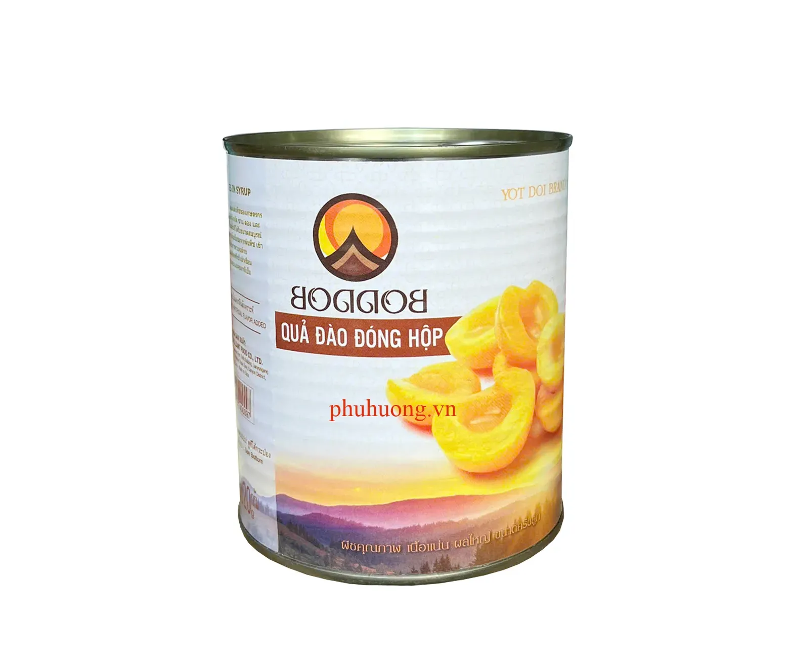 Đào ngâm vàng Thái Lan 820g bouduo