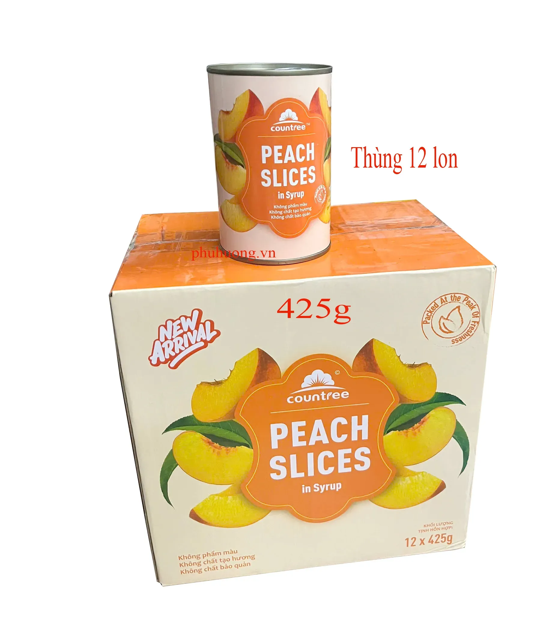 Đào ngâm Countree Peach slices 425g (LON NHỎ) - Thùng 12 lon