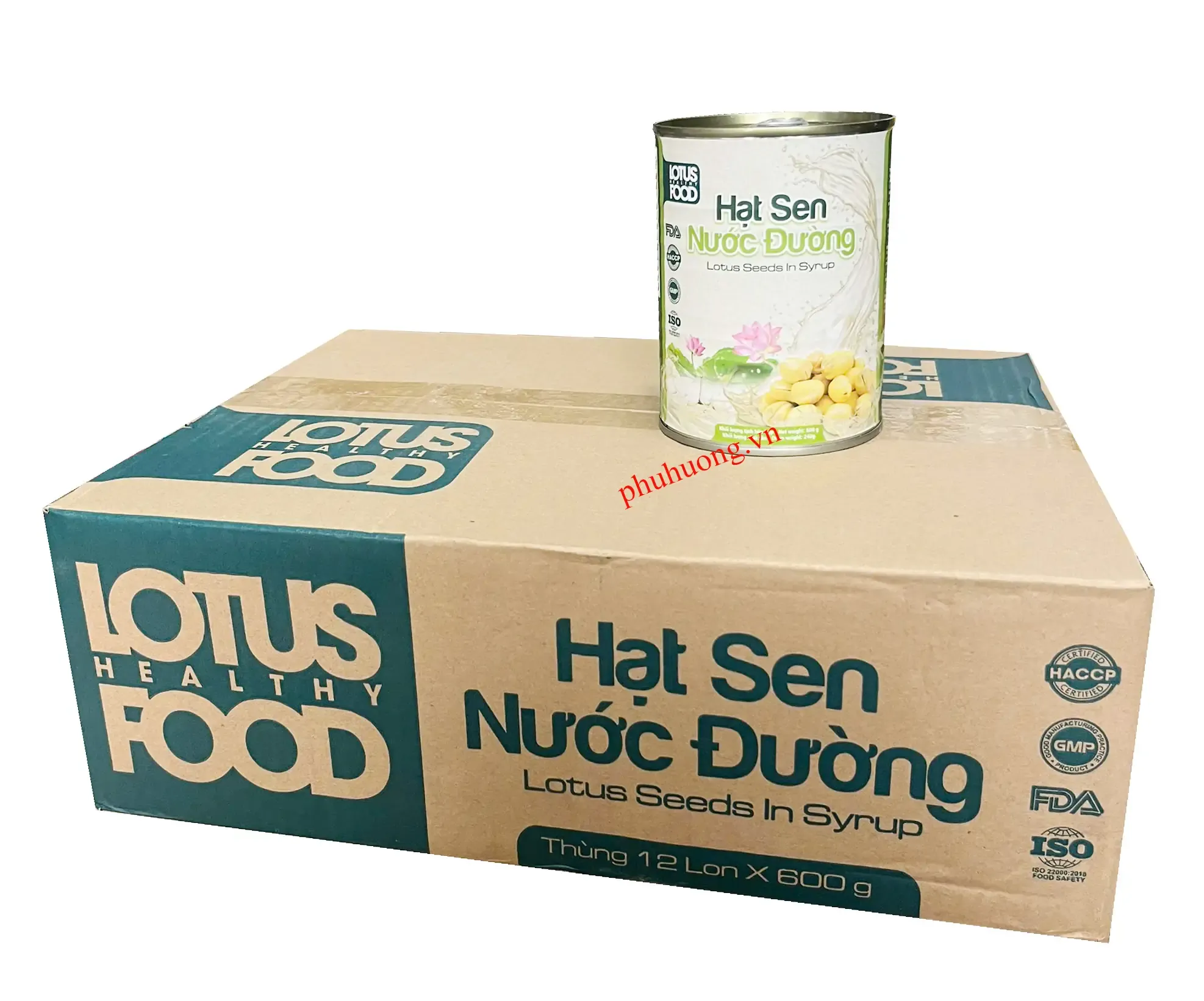 Hạt Sen Lotus 600g nhãn xanh - Thùng 12 lon