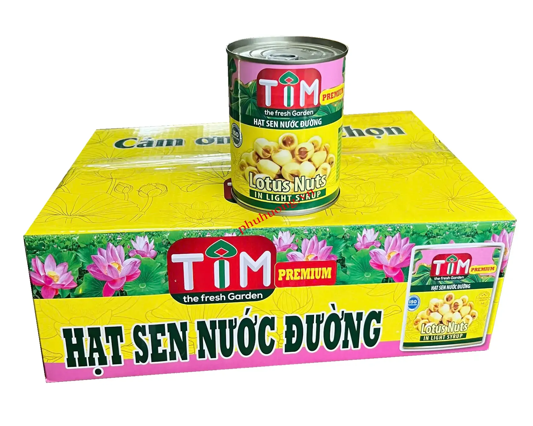 Hạt Sen Nước Đường TIM - 210gr  - Thùng 12 lon (HỒNG)