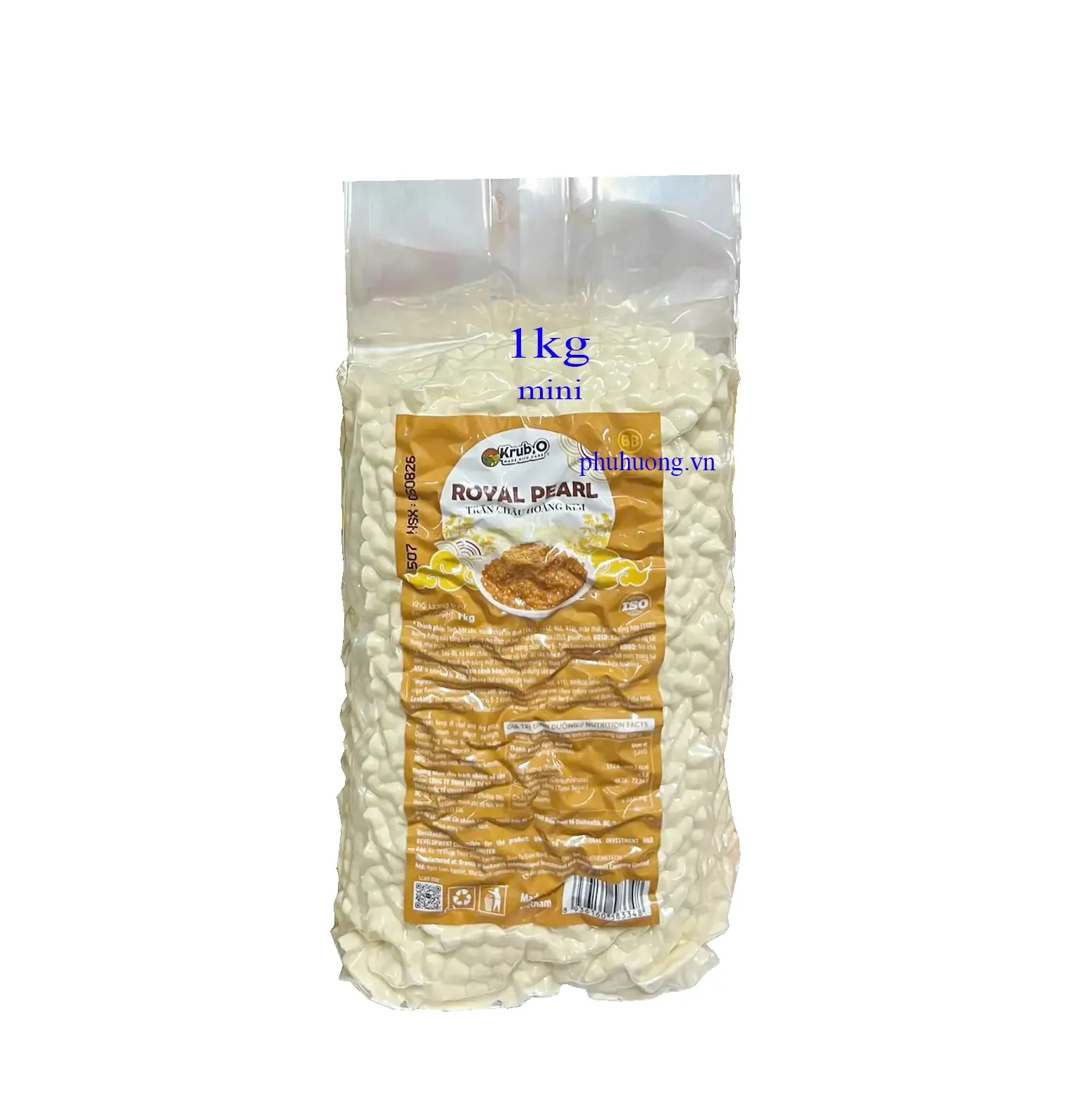 Trân châu hoàng kim 0.8cm (1kg/gói) mini - Krubo