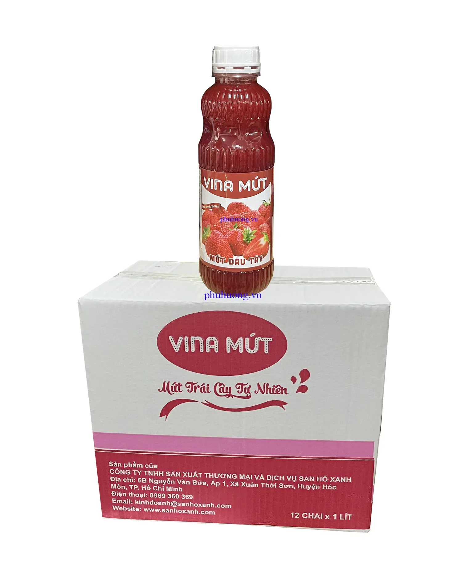 Vina mứt - mứt dâu tây - thùng 12 chai